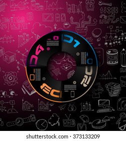 Clean Infographic Layout Template for data and information analysis with a number of solutions available. Ideal for product presentation, item ranking, ideas evaluation and so on.