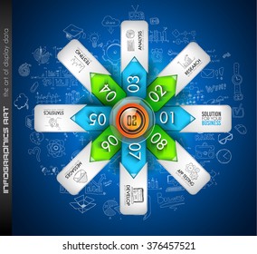 Clean Infographic Layout Template for data and information analysis with a number of solutions available. Ideal for product presentation, item ranking, ideas evaluation and so on.