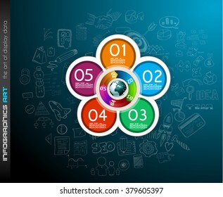 Clean Infographic Layout Template for data and information analysis with a number of solutions available. Ideal for product presentation, item ranking, ideas evaluation and so on.