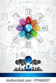 Clean Infographic Layout Template for data and information analysis with a number of solutions available. Ideal for product presentation, item ranking, ideas evaluation and so on.