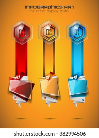 Clean Infographic Layout Template for data and information analysis with a number of solutions available. Ideal for product presentation, item ranking, ideas evaluation and so on.