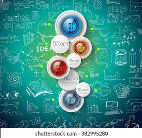 Clean Infographic Layout Template for data and information analysis with a number of solutions available. Ideal for product presentation, item ranking, ideas evaluation and so on.