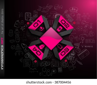 Clean Infographic Layout Template for data and information analysis with a number of solutions available. Ideal for product presentation, item ranking, ideas evaluation and so on.