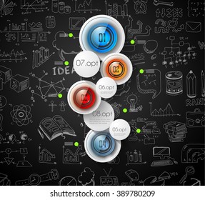 Clean Infographic Layout Template for data and information analysis with a number of solutions available. Ideal for product presentation, item ranking, ideas evaluation and so on.