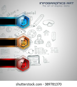 Clean Infographic Layout Template for data and information analysis with a number of solutions available. Ideal for product presentation, item ranking, ideas evaluation and so on.