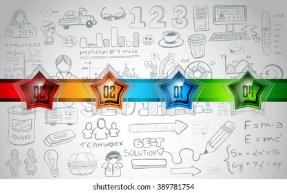 Clean Infographic Layout Template for data and information analysis with a number of solutions available. Ideal for product presentation, item ranking, ideas evaluation and so on.