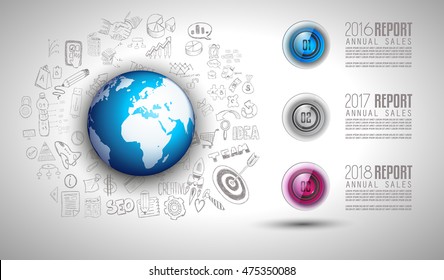 Clean Infographic Layout Template for data and information analysis with a number of solutions available. Ideal for product presentation, year production reports and so on.