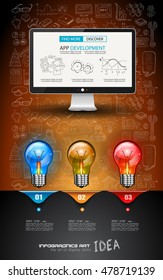 Clean Infographic Layout Template for data and information analysis with a number of solutions available. Ideal for product presentation, year production reports and so on.