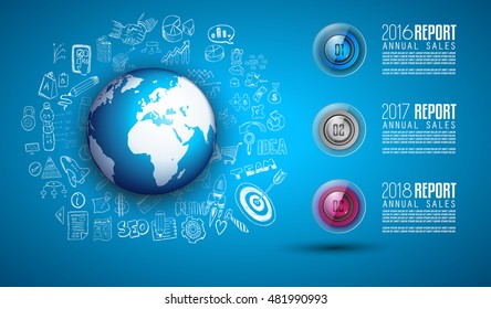 Clean Infographic Layout Template for data and information analysis with a number of solutions available. Ideal for product presentation, year production reports and so on.