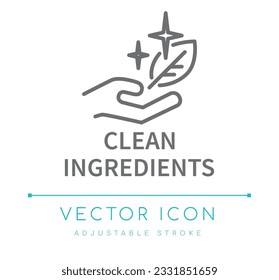 Clean Ingredients Food Vector Line Icon