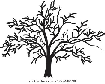 Eine saubere und aufwändige schwarze Silhouette Vektorgrafik eines traditionellen Laubbaumes in seinem ruhenden, blattlosen Winterzustand. Diese professionelle Naturgrafik erfasst die krasse Schönheit der Wildnis, Themen des saisonalen Wandels und den Geist der ökologischen Belastbarkeit und ist damit ein hochwertiger Aktivposten für die Landschaftsgestaltung, die Inneneinrichtung und historische Non-Profit-Industrien. Die sauberen Vektorpfade wurden für die einfache Verwendung in Vinylschneidemaschinen für die Herstellung von Wandtattoos, personalisierten Holzbeschilderungen und individuellen Aufklebern für Naturliebhaber entwickelt. Konzeptionell symbolisiert die Symbolik Wachstum, Erinnerung und die anhaltende Stärke der natürlichen Welt. Die monochromatische schwarze Ästhetik sorgt für hohe Sichtbarkeit und außergewöhnliche Vielseitigkeit in verschiedenen Medien, einschließlich botanischer Gartenmarken, Umweltschützer-Logos und Social-Media-Inhalte, die sich auf die kälteren Monate konzentrieren. Die Skalierbarkeit der EPS-Datei ermöglicht eine gestochen scharfe Wiedergabe in jeder Größe, sodass das komplexe Netzwerk von Zweigen und Zweigen sowohl für digitale als auch für physische Anwendungen scharf und übersichtlich bleibt. Diese Baumgrafik bietet ein professionelles und erkennbares Element für jedes Natur-, Abenteuer- oder Landschaftsdesign-Projekt, das die majestätische Essenz der Wildnis mit einem polierten Finish einfängt, das sowohl für den kommerziellen als auch für den persönlichen Gebrauch geeignet ist.