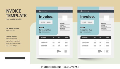 Clean Invoice Minimalist Design Template