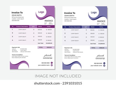 clean invoice template vector design . 