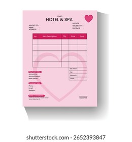 Clean invoice template vector design and Invoice minimal design template. Bill form business invoice accounting.