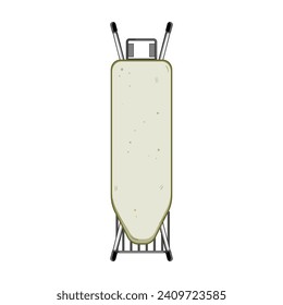 caricatura de tabla de planchar limpia. mostrador de casa, eléctrico interior, placa de planchado limpia de la ventana del rack. ilustración vectorial de símbolo aislado