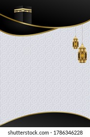 Clean Islamic background with a white pattern used for brochure, flyer, newsletter, banner. Elegant arabic theme, vector illustration