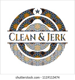 Clean & Jerk arabesque emblem. arabic decoration.