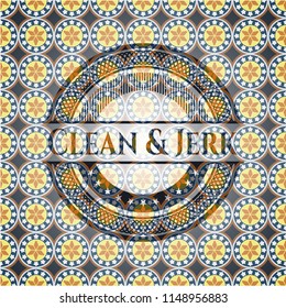 Clean & Jerk arabic style emblem. Arabesque decoration.