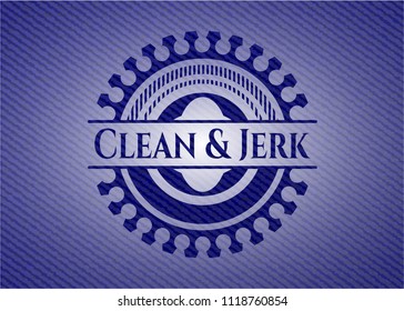 Clean & Jerk emblem with denim high quality background