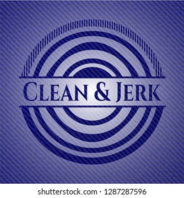 Clean & Jerk emblem with jean background