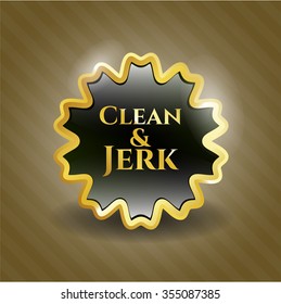 Clean & Jerk gold shiny badge