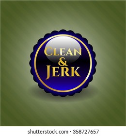 Clean & Jerk gold shiny badge