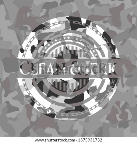 Clean & Jerk on grey camo pattern