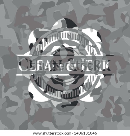 Clean & Jerk on grey camo pattern