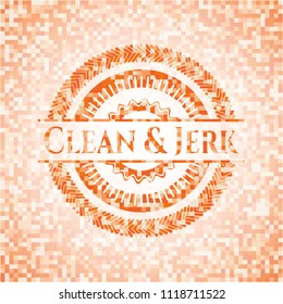 Clean & Jerk orange mosaic emblem