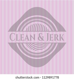 Clean & Jerk pink emblem. Retro