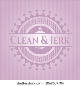 Clean & Jerk pink emblem. Vintage.