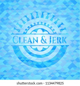 Clean & Jerk realistic light blue mosaic emblem