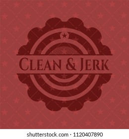 Clean & Jerk realistic red emblem