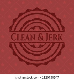 Clean & Jerk realistic red emblem