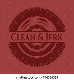 Clean & Jerk realistic red emblem