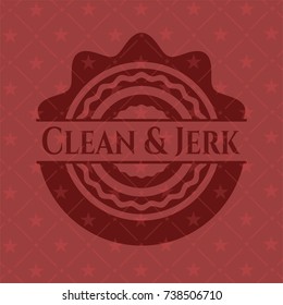 Clean & Jerk red emblem. Retro