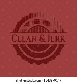Clean & Jerk red icon or emblem