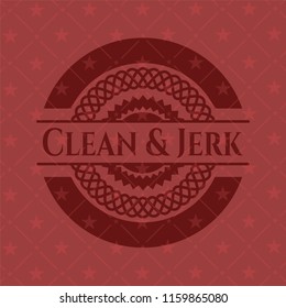 Clean & Jerk retro style red emblem