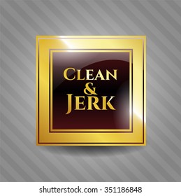 Emblema brillante de Limpieza y Jerk