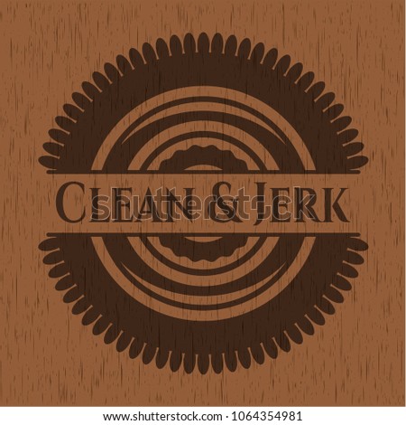 Clean & Jerk wood emblem
