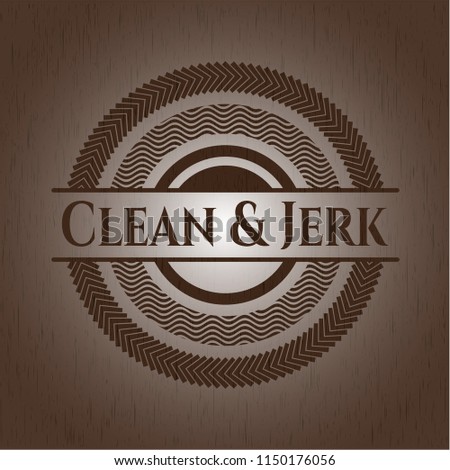 Clean & Jerk wood emblem