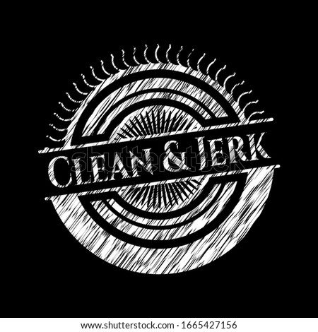Clean & Jerk written on a blackboard. Vector Illustration. Detailed.