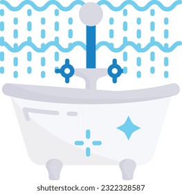 Clean a Jetted Tub and bathroom vector icon design, Housekeeping symbol, Office caretaker sign, porter or cleanser equipment stock illustration, Hot tub and Jacuzzi cleaning and disinfection concept