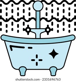 Clean a Jetted Tub and bathroom vector color design, Housekeeping symbol, Office caretaker sign, porter or cleanser equipment stock illustration, Hot tub and Jacuzzi cleaning and disinfection concept