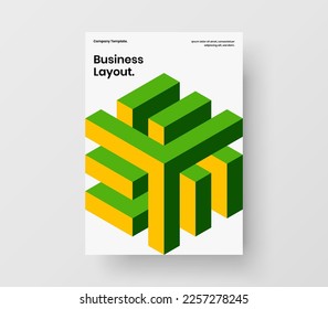 Clean journal cover vector design illustration. Amazing mosaic shapes pamphlet template.