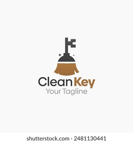 Clean Key Logo Vector Template Design. Good for Business, Start up, Agency, and Organization