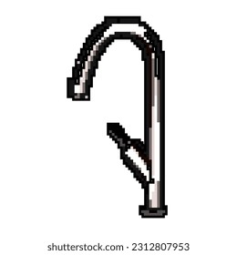 clean kitchen faucet game pixel art retro vector. bit clean kitchen faucet. old vintage illustration