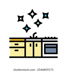 clean kitchen surface color icon vector. clean kitchen surface sign. isolated symbol illustration