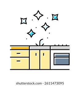 clean kitchen surface color icon vector. clean kitchen surface sign. isolated symbol illustration