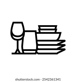 clean kitchen utensils line icon vector. clean kitchen utensils sign. isolated contour symbol black illustration